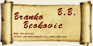 Branko Beoković vizit kartica